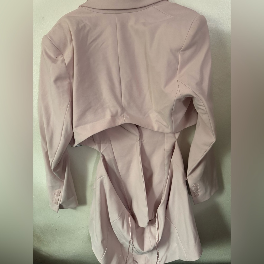Express Blush Pink Tailored Single-Button Blazer … - image 4